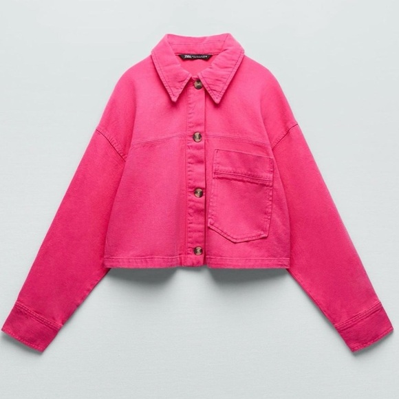 Zara Cropped Jacket 🌸BAR BIE COLOR 🌸 - Picture 1 of 7